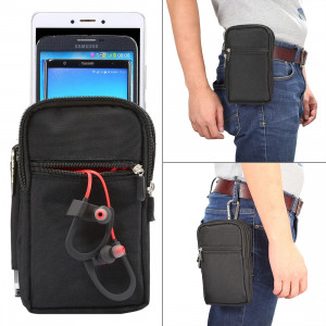 7 pouces et au-dessous du sac universel de taille de cas d'hommes de polyester de polyester avec le trou de ceinture et la boucle s'élevante pour l'iPhone, Samsung, Sony, Huawei, Meizu, Lenovo, ASUS, SH647B388-20