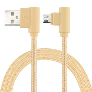 25 cm USB à micro USB Nylon Weave Style Double Cow Charging Câble, Pour Samsung / Huawei / Xiaomi / Meizu / LG / HTC et d'autres smartphones (or) SH668J1566-20