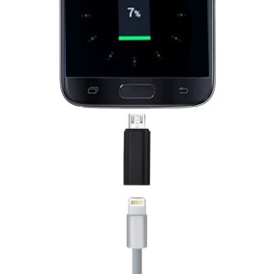 Adaptateur de coque métallique 8 broches femelle vers micro USB mâle, Pour Samsung / Huawei / Xiaomi / Meizu / LG / HTC et autres smartphones (noir) SH257B1985-20