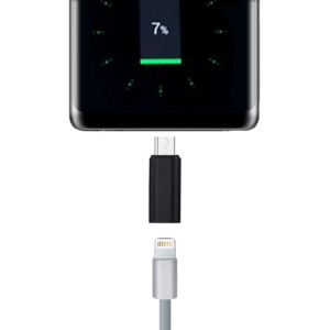 Adaptateur de coque métallique mâle 8 broches femelle vers USB-C / Type-C, Adaptateur de coque métallique mâle 8 broches vers USB-C / Type-C (noir) SH258B46-20