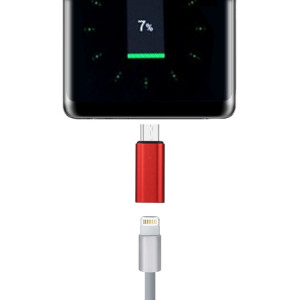 Adaptateur de coque métallique mâle 8 broches femelle vers USB-C / Type-C, Adaptateur de coque métallique mâle 8 broches vers USB-C / Type-C (rouge) SH258R1689-20