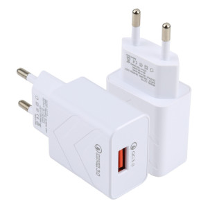 LZ-715 18W QC3.0 Chargeur de voyage rapide à port unique USB, fiche de l'UE (blanc) SH527W1640-20