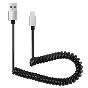 30cm à 100cm Style à ressort haute vitesse Micro USB vers USB 2.0 Câble spiralé à ressort élastique flexible Câble de synchronisation de données USB, Pour Galaxy, Huawei, Xiaomi, LG, HTC, Sony et autres SH277S1054-20