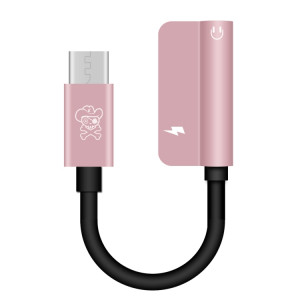 ENKAY Hat-ptince Type-C à Type-C et câble adaptateur audio de charge Jack 3,5 mm, Pour Galaxy, HTC, Google, LG, Sony, Huawei, Xiaomi, Lenovo et autres téléphones Android (or rose) SE09RG484-20