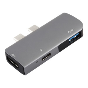 Double port USB-C / Type-C vers PD + adaptateur de concentrateur d'extension multifonction USB 3.0 + HDMI SH244064-20