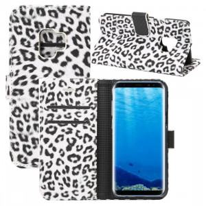 Pour Samsung Galaxy S9 Leopard Motif PU + PC Horizontal Housse en cuir avec porte-cartes & Slots & Portefeuille (Blanc) SF507W684-20