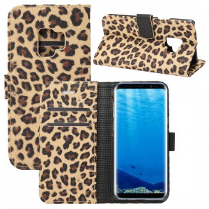Pour Samsung Galaxy S9 motif léopard PU + PC Horizontal Flip étui en cuir avec titulaire et fentes pour cartes et porte-monnaie (jaune) SF507Y1308-20