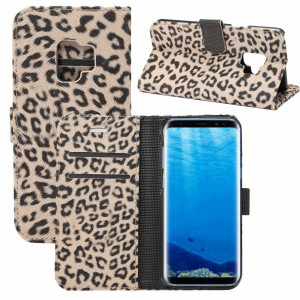 Pour Samsung Galaxy S9 motif léopard PU + PC Horizontal Flip étui en cuir avec titulaire et fentes pour cartes et porte-monnaie (Brown) SF507Z937-20