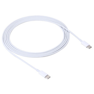 Câble adaptateur 2m 2A USB-C / Type-C 3.1 mâle vers USB-C / Type-C 3.1 mâle, Câble adaptateur USB-C / Type-C 3.1 mâle vers USB-C / Type-C 3.1 mâle 2 m 2 A (Blanc) SH588W1468-20