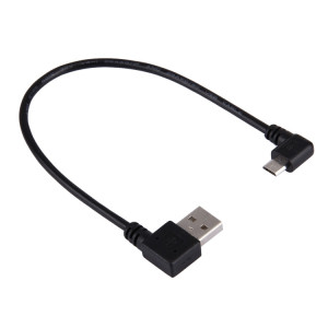 20cm USB 2.0 mâle plié à gauche réversion 180 degrés vers câble de charge de données micro USB mâle plié, Pour Samsung / Huawei / Xiaomi / Meizu / LG / HTC et autres smartphones SH37001542-20