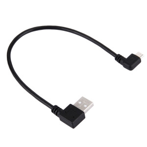 20cm USB 2.0 mâle plié virage à droite réversion 90 degrés vers câble de chargement de données micro USB mâle, Pour Samsung / Huawei / Xiaomi / Meizu / LG / HTC et autres smartphones SH3701218-20