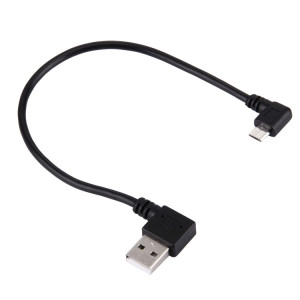 20cm USB 2.0 Homme Courbé droit retour avant 90 degrés sur micro USB masculin cale de chargement de données, Pour Samsung / Huawei / Xiaomi / Meizu / LG / HTC et d'autres smartphones SH3703446-20