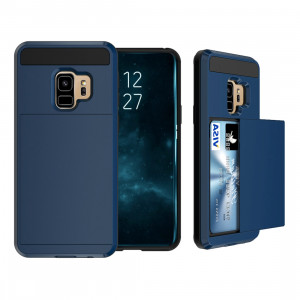 Pour Samsung Galaxy S9 Amovible Dropproof Housse de protection arrière avec Slider Card Slot (Bleu marine) SF65NV423-20