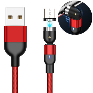 2m 2A Sortie USB vers Micro USB Câble de charge magnétique rotatif en nylon tressé (rouge) SH676R1691-20