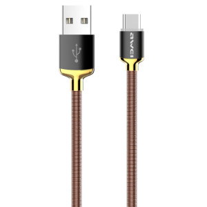 Câble de charge rapide en métal awei CL-26 0.3m 2.4A USB-C / Type-C (or) SA729J801-20