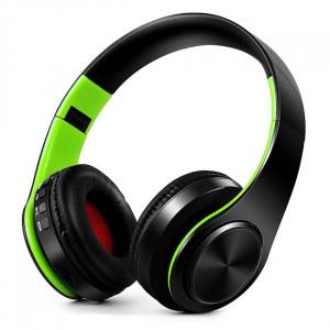 LPT660 sans fil pliant sport musique stéréo téléphones Bluetooth écouteurs supporte la carte TF (vert) SH740G1647-20
