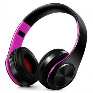 LPT660 sans fil pliant sport musique stéréo téléphones Bluetooth écouteurs support carte TF (rose rouge) SH40RR1060-20