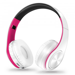 LPT660 sans fil pliant sport musique stéréo téléphones Bluetooth écouteurs supporte la carte TF (rose rouge) SH41RR373-20