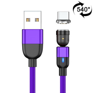 1m 3A Sortie USB vers USB-C / Type-C Câble de chargement de synchronisation de données magnétique rotatif à 540 degrés (violet) SH827P1354-20
