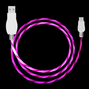Câble de charge de synchronisation de données USB A vers Type-C de 1 m de lumière LED, Pour Galaxy, Huawei, Xiaomi, LG, HTC et autres téléphones intelligents (magenta) SH051M29-20