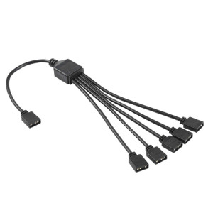 3 broches 5V 1 à 5 Câble de rallonge de refroidissement AURA RGB PC pour Asus (Noir) SH376B1087-20