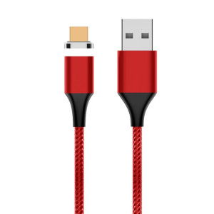 M11 3A USB à micro USB nylon tressé câble de données magnétique, longueur de câble: 2m (rouge) SH585R1478-20
