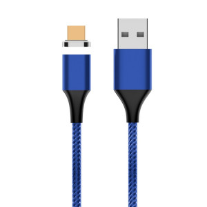 M11 5A USB à micro USB nylon tressé câble de données magnétique, longueur de câble: 1m (bleu) SH586L1640-20