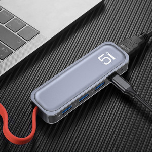 ROCK RT16 5 en 1 Type-C / USB-C à HDMI + 4 USB 3.0 Station d'accueil multifonctions Multi-fonction Convertisseur Dock d'expansion SR66441014-20