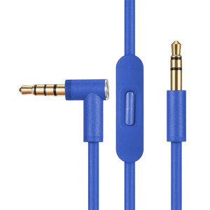 ZS0087 Câble d'écouteur mâle de 3,5 mm à mâle avec micro et câble contrôlé par câble: 1,4 m (bleu) SH045L662-20