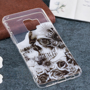 Pour Samsung Galaxy S9 Fleur Crâne Motif TPU Doux Etui de Protection Retour SF329X227-20