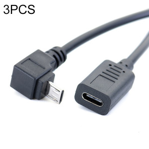 3 PCS LY-U3X097 Micro USB 5 broches Haute coude mâle à USB-C / Type-C Câble de charge de charge femelle, Longueur du câble: 27cm SH7940404-20