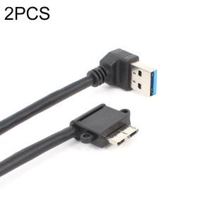 2 PCS USB 3.0 Haute coude mâle à micro USB 3.0 câble de charge de chargement de coude, longueur de câble: 27cm SH7964333-20