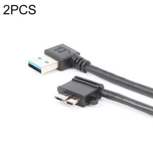 2 PCS USB 3.0 Coude droit Mâle à micro USB 3.0 Câble de charge de chargement de coude, longueur du câble: 27cm SH79661149-20