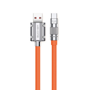WK WDC-186 Qjie Series 6A Câble de données de charge ultra-rapide USB vers USB-C/Type-C, Longueur : 1 m (Orange) SW967E888-20