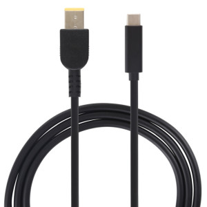 Câble de charge d'alimentation USB-C / Type-C vers Big Square Male pour Lenovo, longueur du câble: environ 1,5 m (noir) SH8153372-20