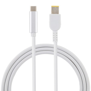Câble de charge d'alimentation USB-C / Type-C vers Big Square Male pour Lenovo, longueur du câble: environ 1,5 m (blanc) SH153W1615-20