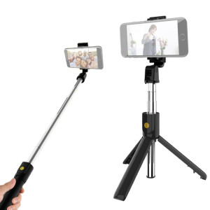 K10 Bluetooth 4.0 Mobile Phone Réglable Bluetooth Selfie Stick Retardateur Pole Trépied (Noir) SH681B509-20