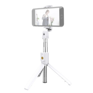 K10 Bluetooth 4.0 téléphone portable réglable Bluetooth Selfie Stick trépied de pôle retardateur (blanc) SH681W882-20
