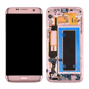 iPartsAcheter pour Samsung Galaxy S7 Edge / G935F Écran LCD d'origine + écran tactile avec cadre et port de charge Bouton de carte et de volume et bouton d'alimentation (rose) SI67FL599-20