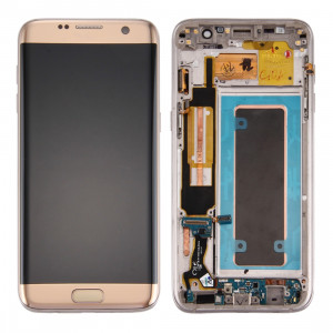 iPartsAcheter pour Samsung Galaxy S7 Edge / G935F Écran LCD Original + Écran Tactile Digitizer Assemblée avec Cadre et Port de Charge Bouton de Panneau et de Volume et Bouton d'Alimentation (Or) SI67JL1300-20