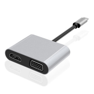 2 en 1 1 USB-C / Type-C multifonctionnel à HDMI + VGA Hub Agking Station SH8977939-20