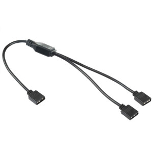 3 broches 5V 1 à 2 Câble d'extension de refroidissement AURA RGB PC pour Asus (Noir) SH939B1450-20