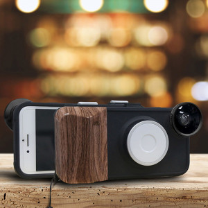 RK23 pour iPhone 6 & 6S 9 cas de luminosité Beauté Cas Selfie Fill Light Beauté, Avec Grand Angle + Macro + Fisheye Lens (Noir) SH806B1459-20