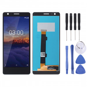 Ecran LCD et Digitizer Full Assembly pour Nokia 3.1 (Noir) SH938B1706-20