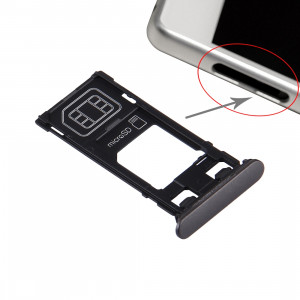 iPartsAcheter pour Sony Xperia X (Single SIM Version) Plateau de carte SIM + Micro SD Card Plateau + Fente pour carte Port Dust Plug (Noir graphite) SI190B319-20