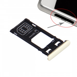 iPartsAcheter pour Sony Xperia X (Single SIM Version) Plateau de carte SIM + Micro SD Card Plateau + Emplacement de carte Plug Dust Plug (Lime Gold) SI190J519-20