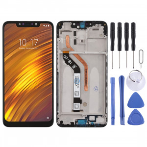 Ecran LCD et numériseur Assemblage complet avec cadre pour Xiaomi Pocophone F1 (Noir) SH390B572-20