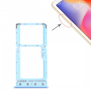 Plateau pour carte SIM + Plateau pour carte SIM / Plateau pour carte Micro SD pour Xiaomi Redmi 6 / Redmi 6A (Bleu) SH438L1776-20