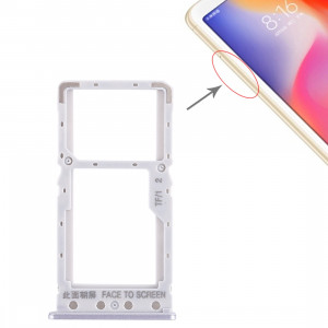 Plateau pour carte SIM + Plateau pour carte SIM / Plateau pour carte Micro SD pour Xiaomi Redmi 6 / Redmi 6A (Argent) SH438S472-20