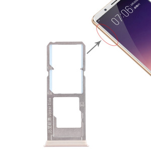Pour Vivo Y79 2 x plateau de carte SIM + plateau de carte Micro SD (or) SH451J1340-20